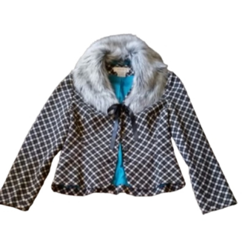 Nine West jacket, jacket with a removable faux fur collar Size 6 - Picture 2 of 3